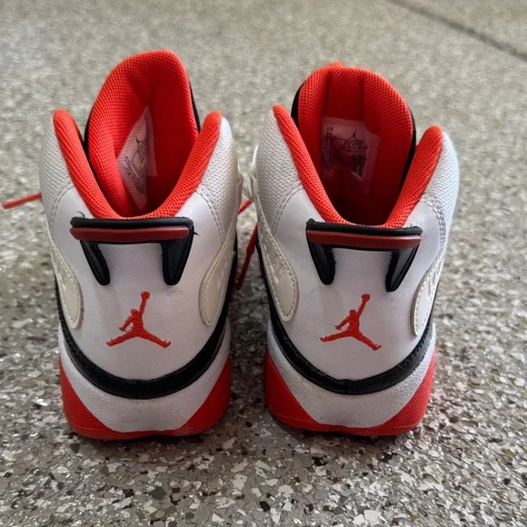 Jordan Kids' 6 Rings Black, Reddish Orange and White Sneakers